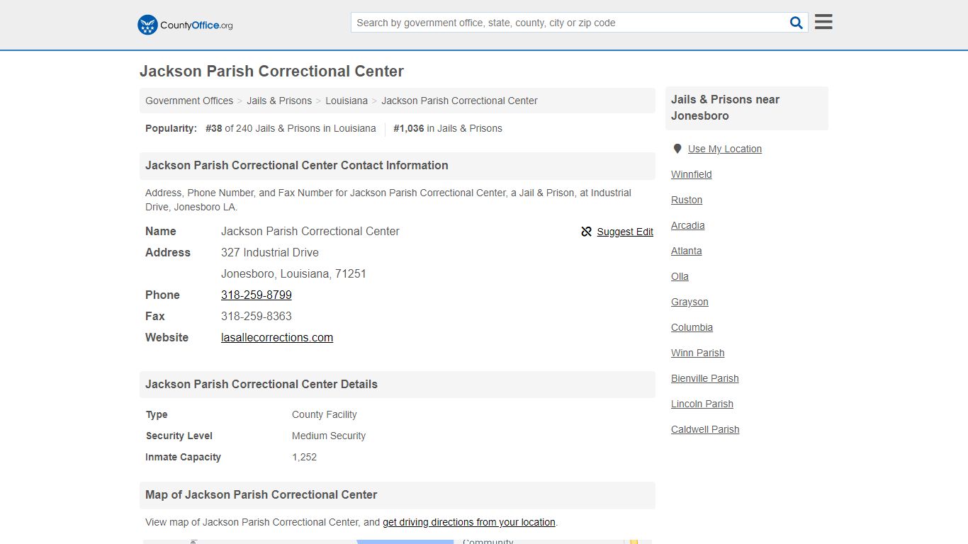 Jackson Parish Correctional Center - Jonesboro, LA (Address, Phone, and ...